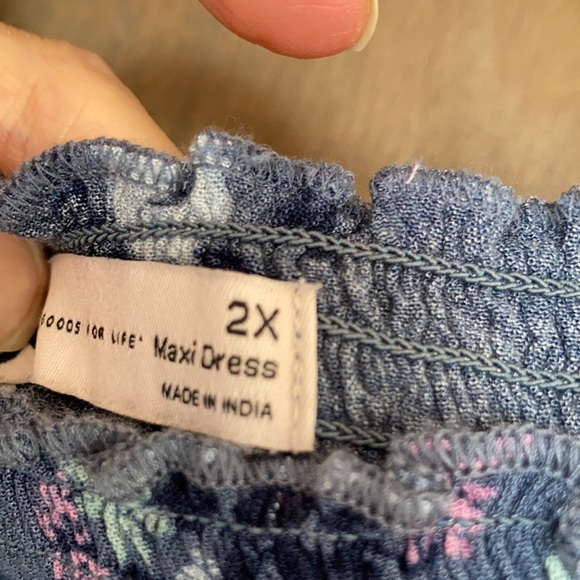 So off the shoulder smocked top floral print long dress XS or 2X jr - Picture 5 of 16